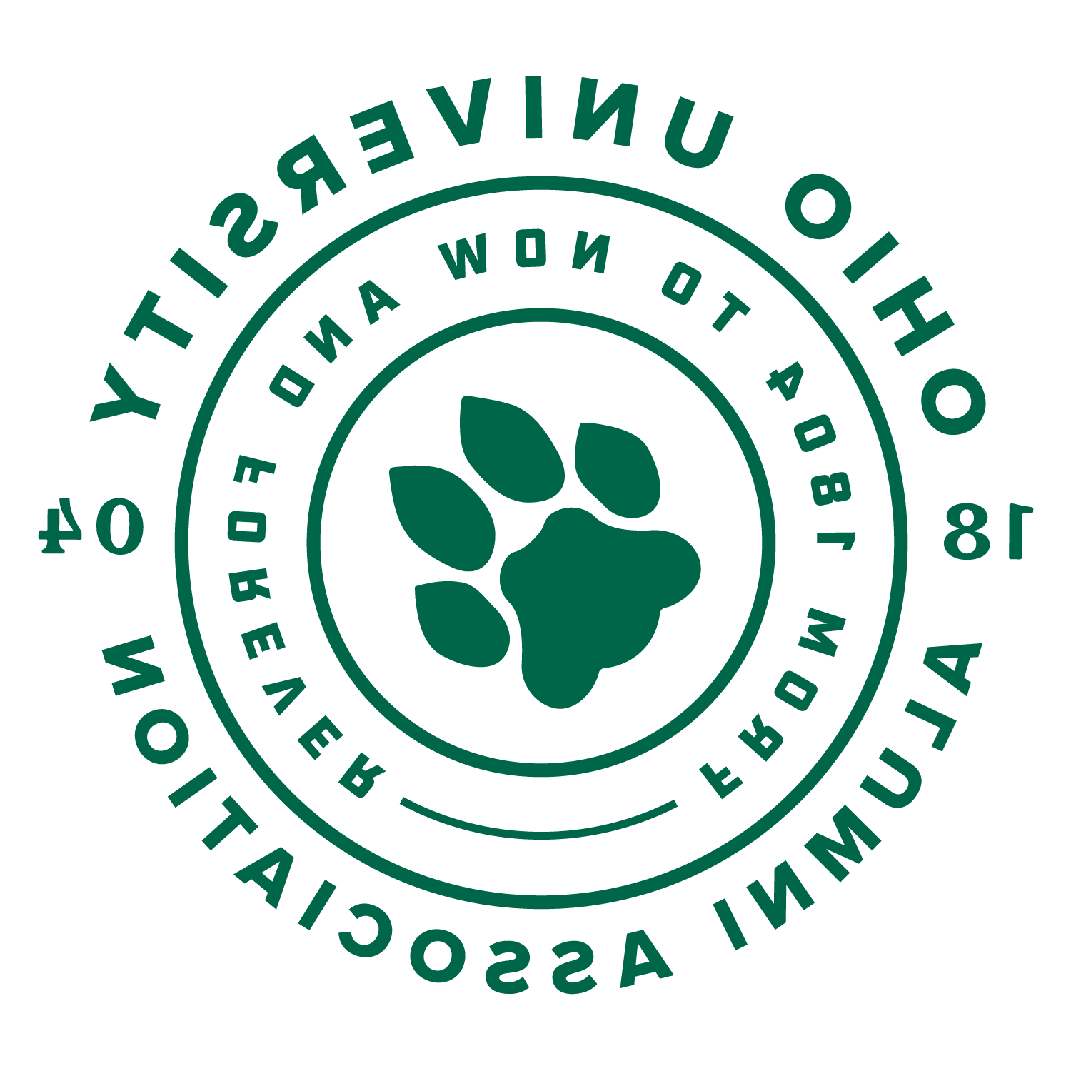 OUAA circle logo with paw print.